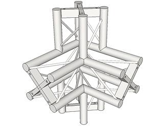 Metalworx Ltd | Square Truss 2-Way Junction With Leg Up, Down 0